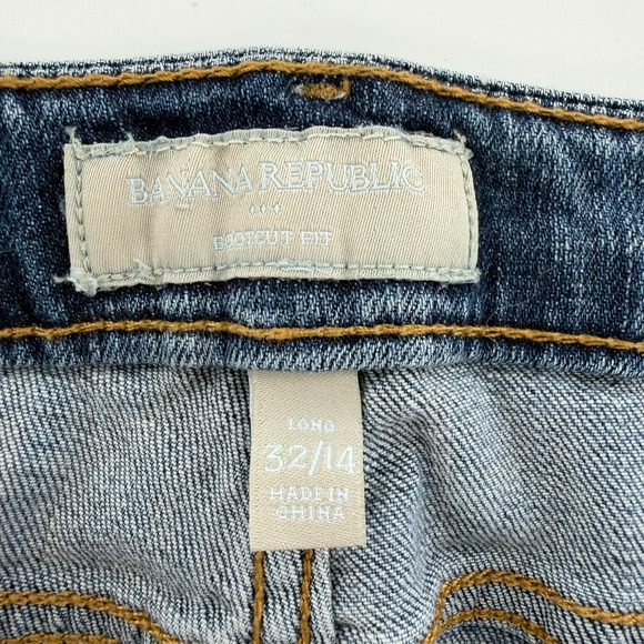 Banana Republic Bootcut Jeans Y2K Women 14 Long Blue Denim Pants 32/14 Stretch - Picture 4 of 10